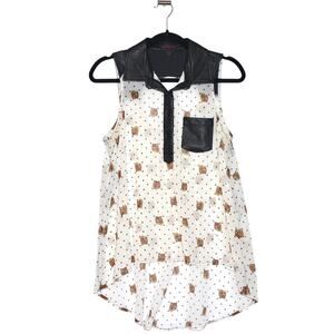 Material Girl Cheetah Print Flowy Top Size Large